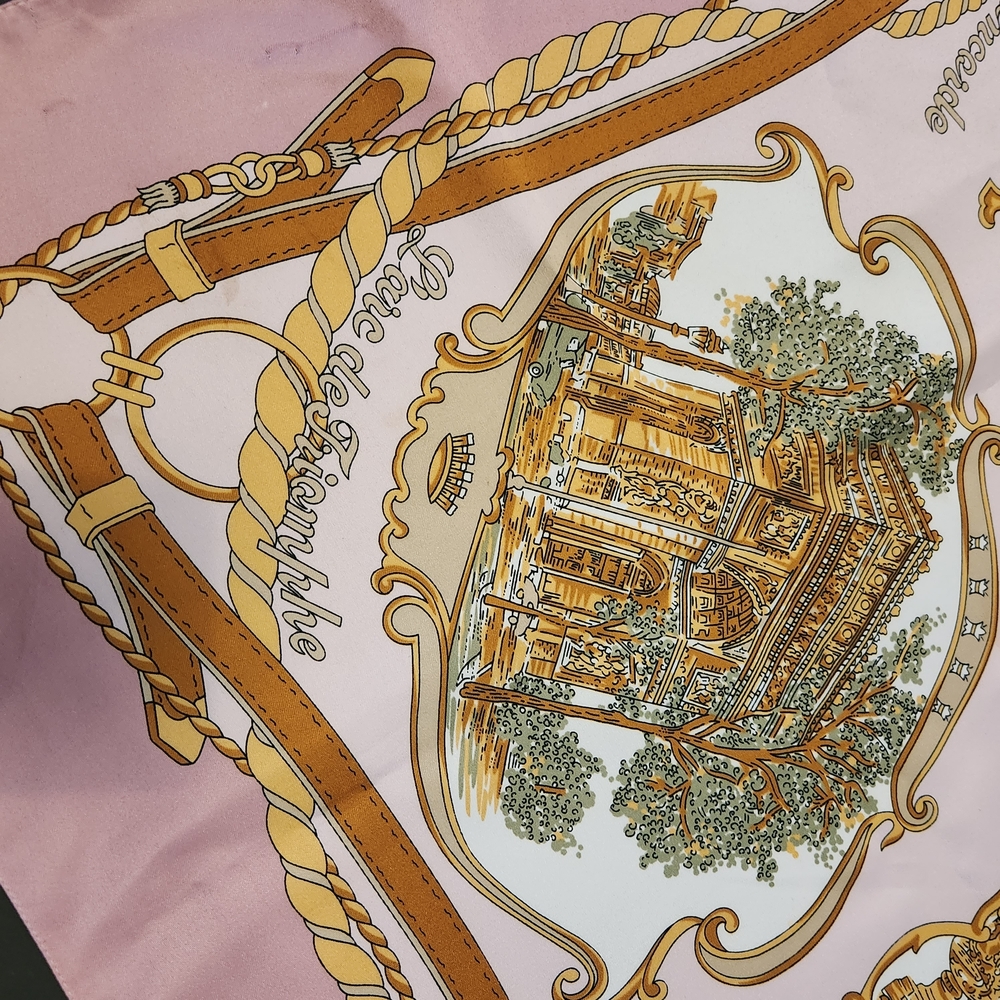 Hermes Pink and Gold Scarf - Picture 6 of 8
